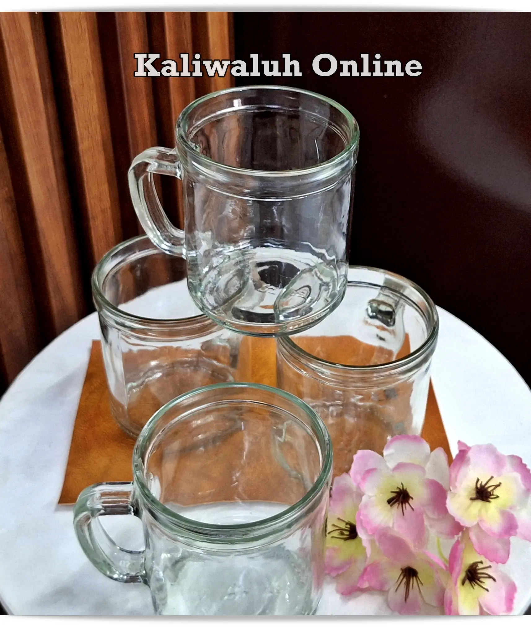 4 Pcs Gelas Kaca Gelas Gagang Kopi Exklusif Original Kimglas
