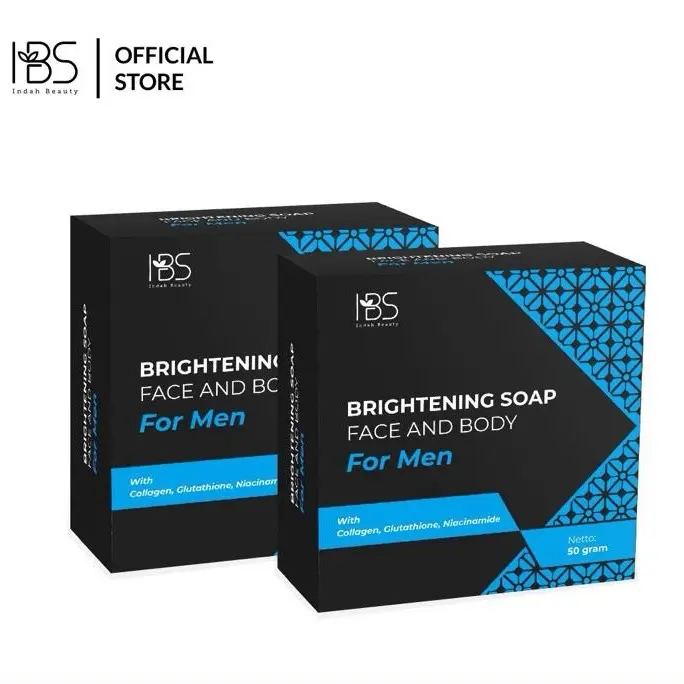 glutathione for ibs Indah Beauty Sabun Pencerah Wajah & Tubuh Pria (2pcs Hitam) Brightening Soap dengan Charcoal Collagen Niacinamide - Shop dsip-ship-us DSIP Peptide revive Glimmer Goddess(R) Organic Skin Care Size:5lb