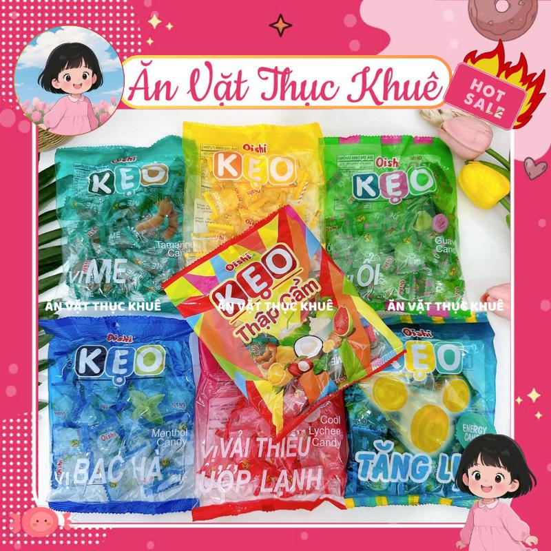 Kẹo Oishi vị Ổi / Bạc Hà / Me / Soda Chanh Đá / Thập cẩm / Vải thiều ướp lạnh