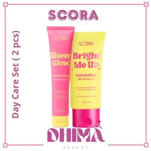 [BUNDLING] SCORA DAY CARE GLOWING SET BRIGHT ME UP SUNSCREEN SPF 40 PA++++ 40 GRAM + SCORA SHEER GLOW TONE UP CREAM 30 GRAM