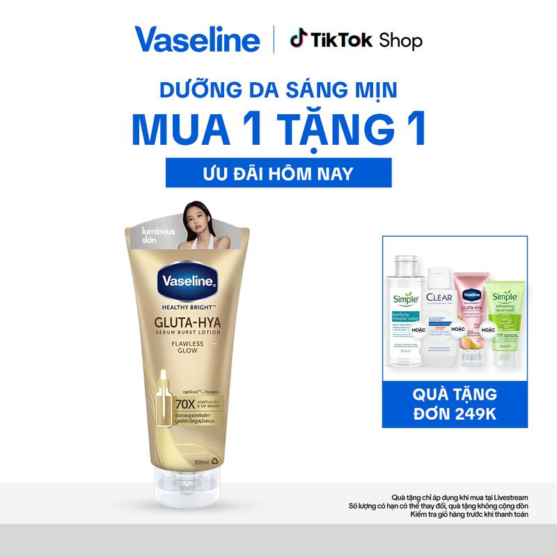 Sữa Dưỡng Thể Ban Ngày Vaseline Gluta-Hya Giúp Bảo Vệ & Hỗ Trợ Cải Thiện Làn Da Không Đều Màu Nữ 300ML