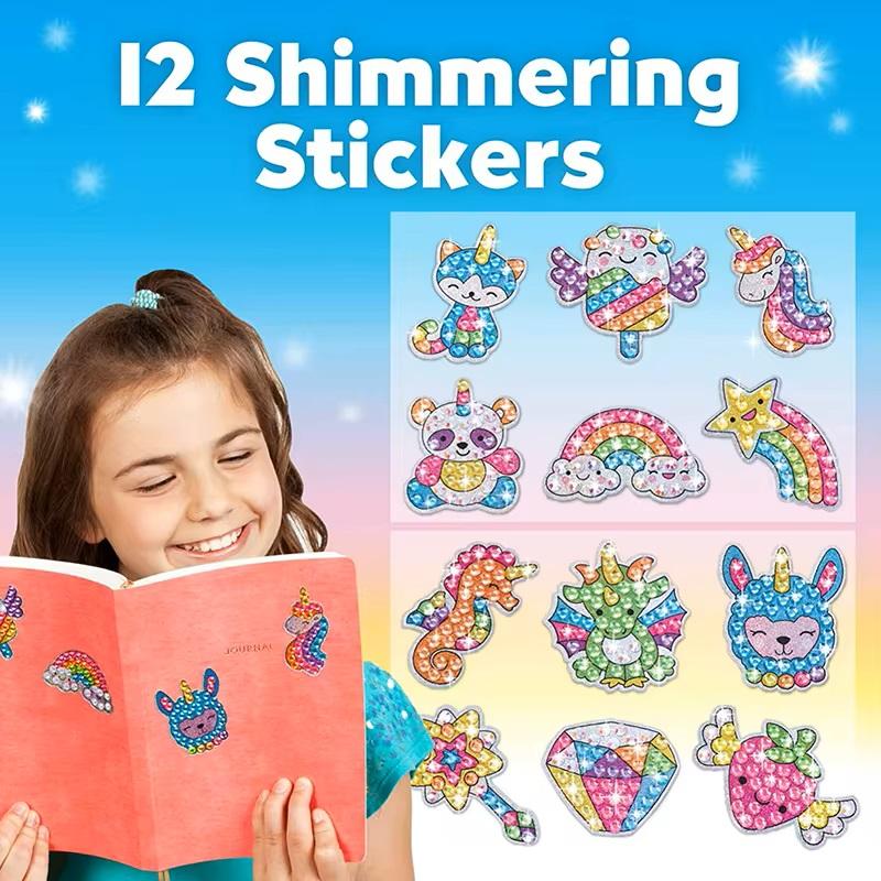 12 Create Big Gem Diamond Painting Sticker Kit Art Craft Girls Boys Unicorn Animal Sealife Magical Mosaic Dot Sticky Toys Gifts 2