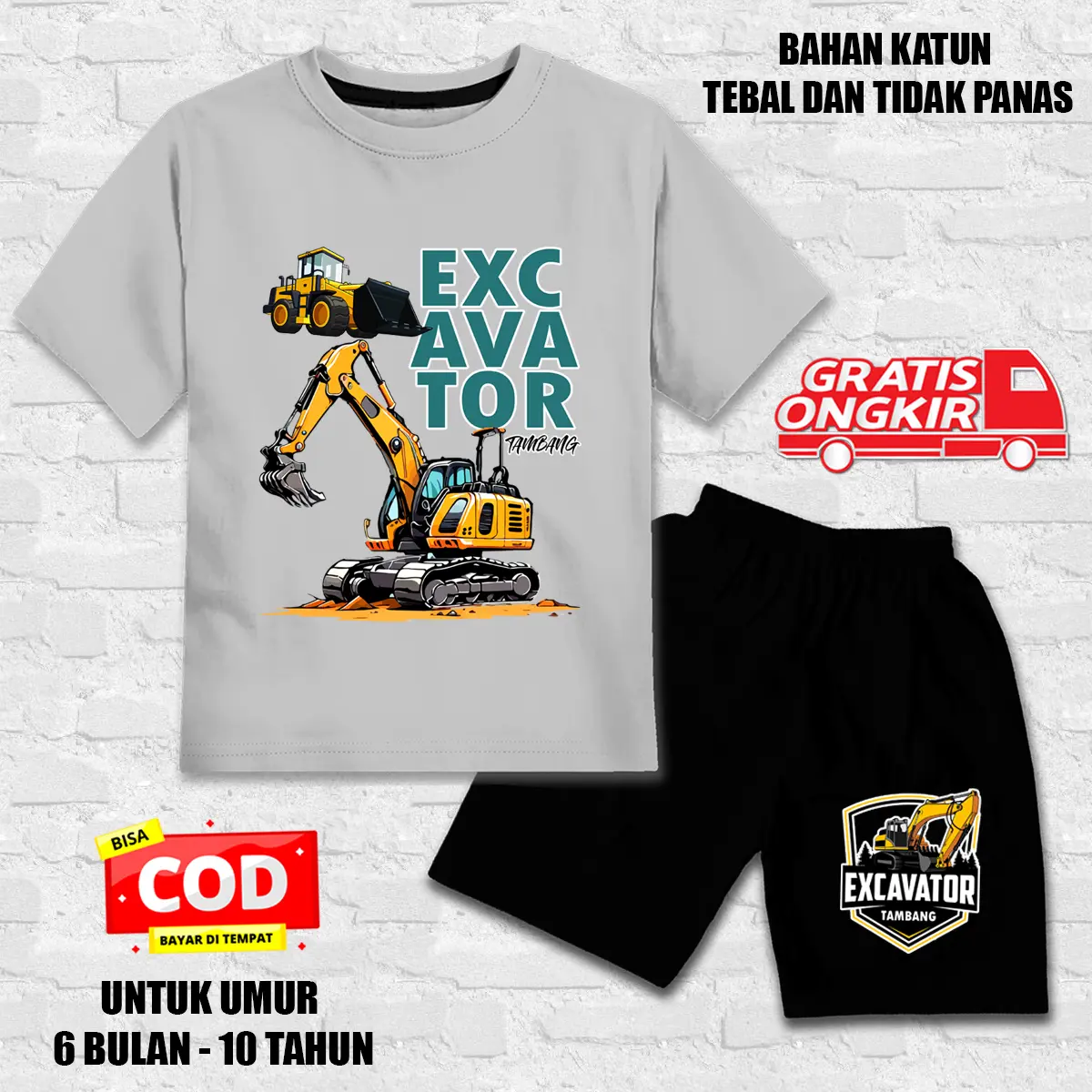 setelan anak laki laki / setelan anak perempuan / set baju kaos pendek anak 30
