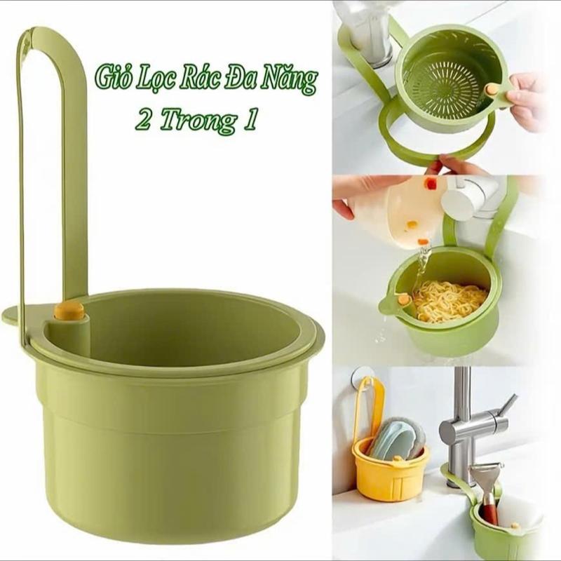 Giỏ Treo Bồn Rửa Chén Đa Năng Có Lỗ Thoát Nước, Rổ Lọc Rác Tích Hợp Nút Nhấn Đổ…