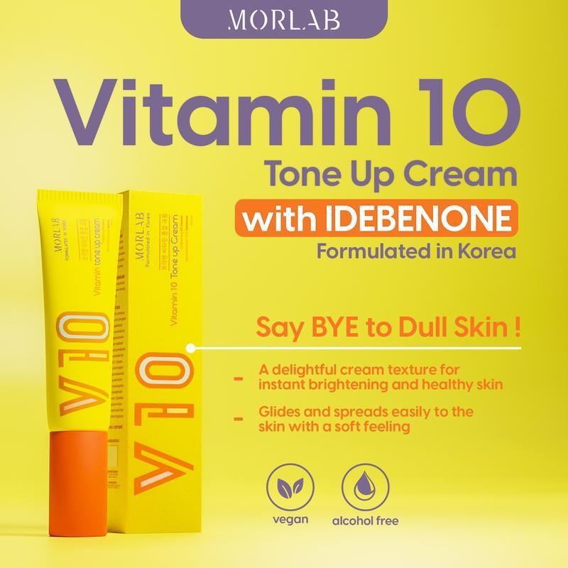 MORLAB V10 Krim Wajah Mencerahkan dengan Idebenone & Vitamin - Pelembab Glowing 4