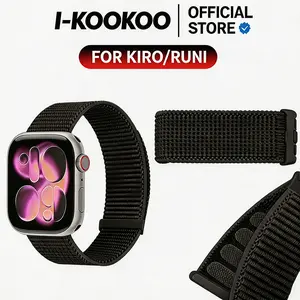 Smartwatch Single Nylon Strap for KIROWatch S11 Pro, Ultra 3 & Apple Watch 44mm 46mm 49mm Jam Tangan Pria Wanita Hitam