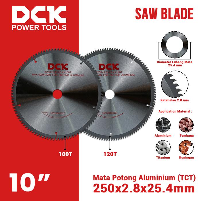Gambar DCK Saw Blade (TCT) 10 Inci / Mata Potong Aluminum 250 mm dari DCK Power Tools Indonesia Kota Administrasi Jakarta Barat Tokopedia