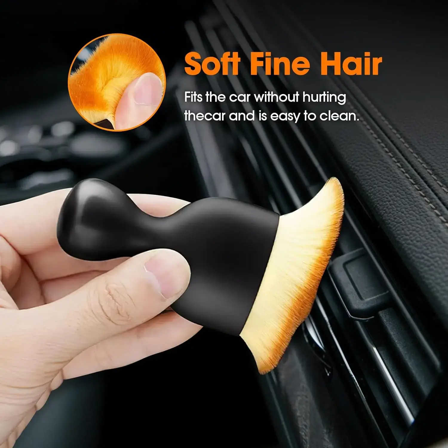 Automotive interior cleaning brush, air conditioning, air outlet cleaning tools, soft nanofibers, detail brush, automotive slit dust removal