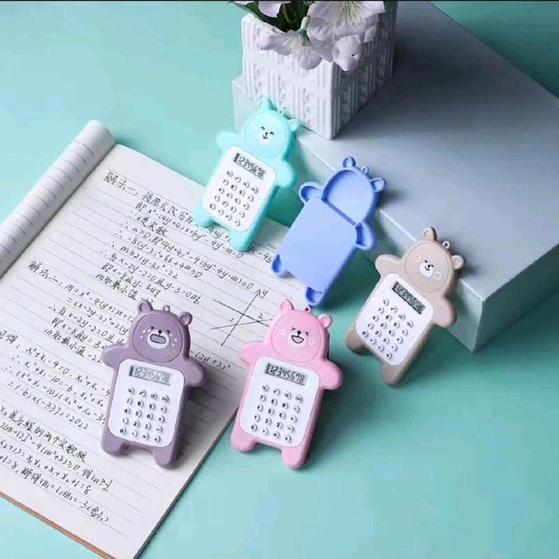 Calculator Mini Portable Motif Bear/Kalkulator Saku 8 Digit Travel Karakter Cute Warna Warni/Tombol Karet/Cocok Untuk Menghitung Perkalian Penjumlahan Pengurangan dan Pembagian/Berkualitas/Mudah Dibawa/ Peralatan Sekolah Kuliah Kantor - FR GALLERY 1