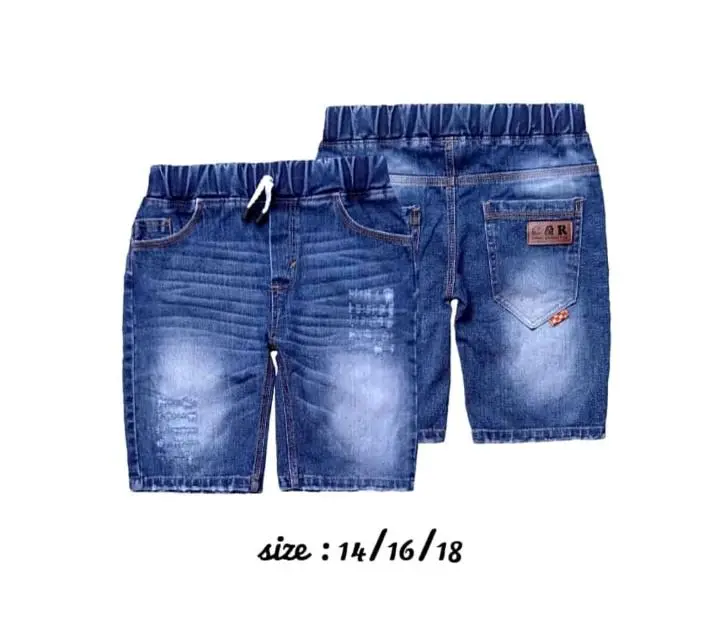 Celana jeans pendek anak laki-laki model rived bio wash  141618 Fashion