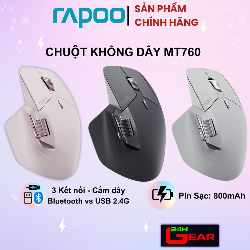 Chuột Không Dây Rapoo MT760 Silent - Pin sạc 800mAh (Bluetooth,2.4G ,Có dây…