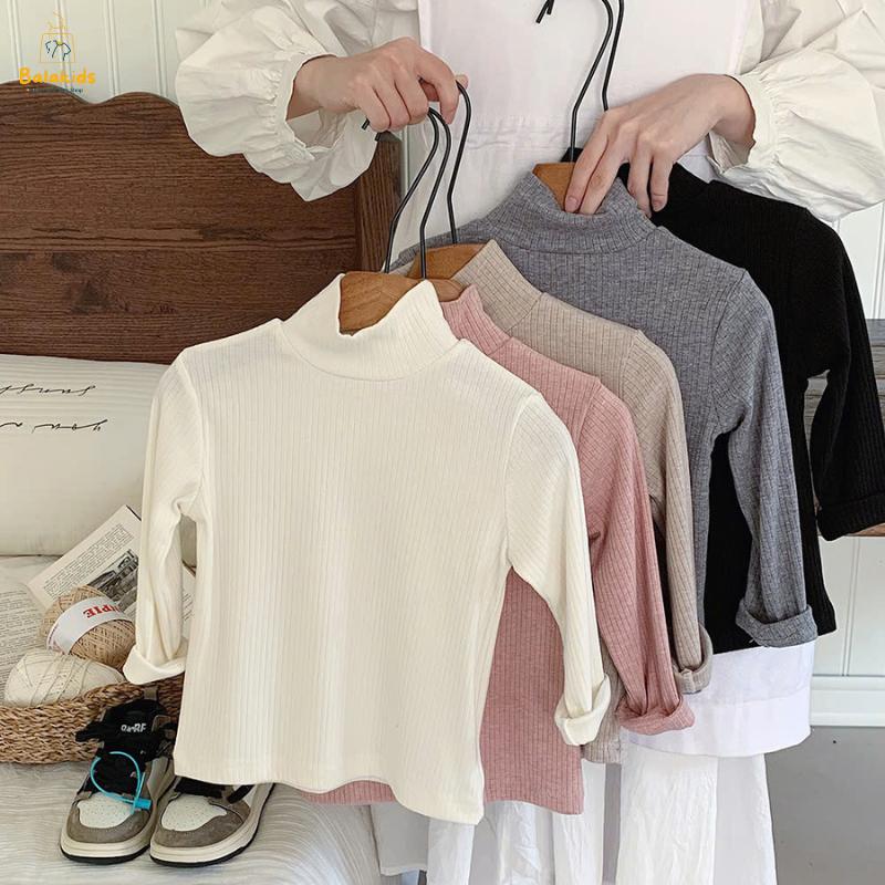  Áo Giữ Nhiệt Cho Bé Gái Bé Trai 10-34kg Cổ Cao Chất Thun Tăm Thời Trang Cho Bé  BALA KIDS-BL41  