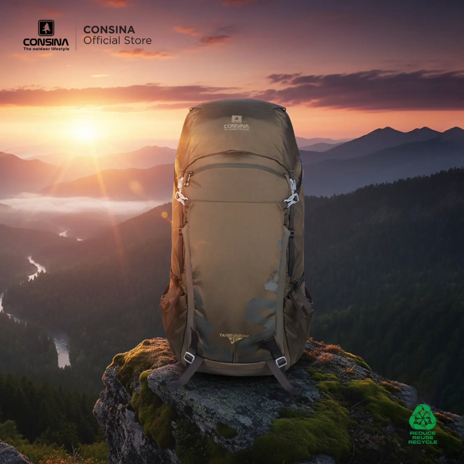 Consina Tarebbi EVO 45L Backpack Ransel Carrier Gunung Outdoor