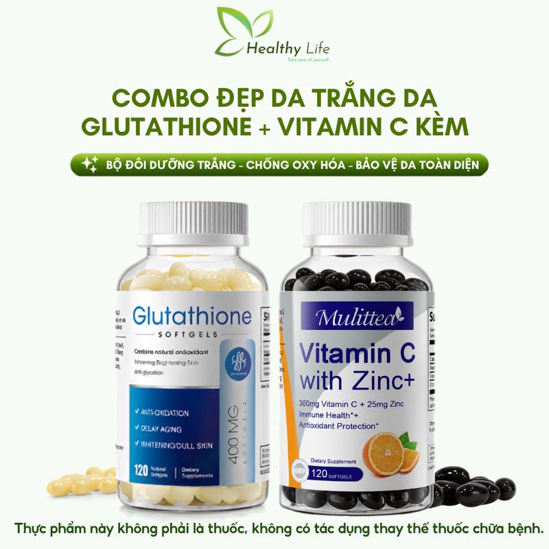 Combo Chăm Sóc Da iMATCHME Glutathione Vitamin C và Kẽm Hỗ Trợ Trắng Sáng Da, Giúp Mờ Thâm Nám Sạm, Làm Đều Màu Da Và Giúp Tăng Đề Kháng, Da Căng Mịn Đàn Hồi Phù Hợp Mọi Loại Da