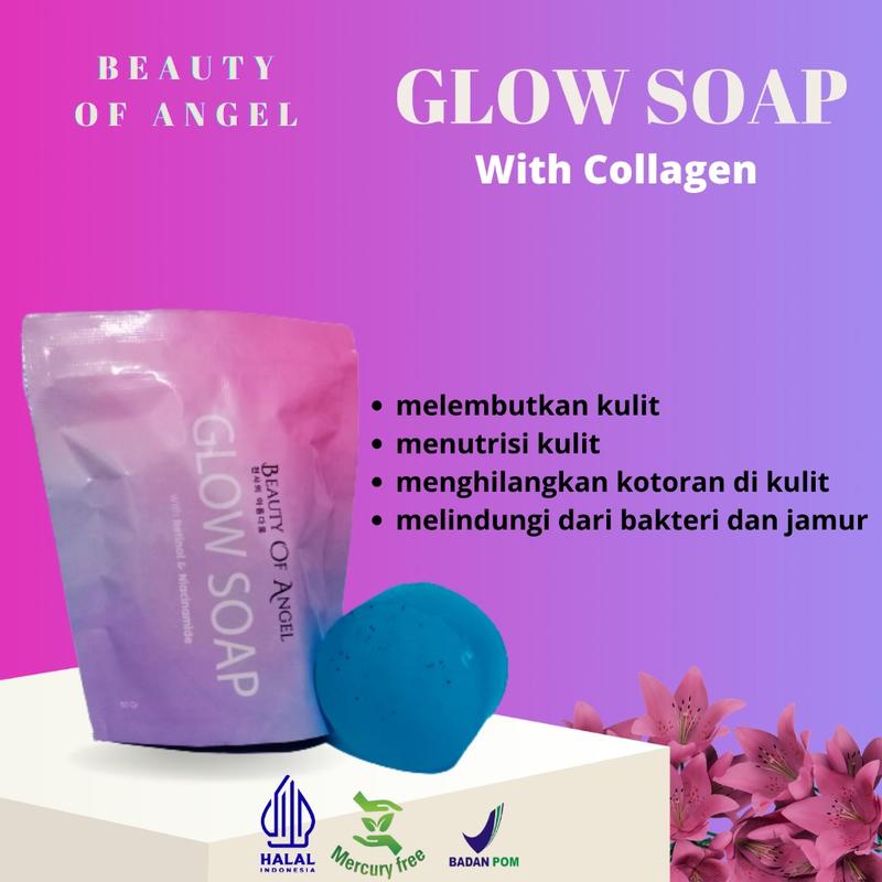 Sabun Glow Soap Beauty of Angel with Retinol & Niacinamide Sabun Mandi Pencerah wajah dan badan Membantu mencerahkan melembabkan dan menutrisi kulit Kotoran Membersihkan 6
