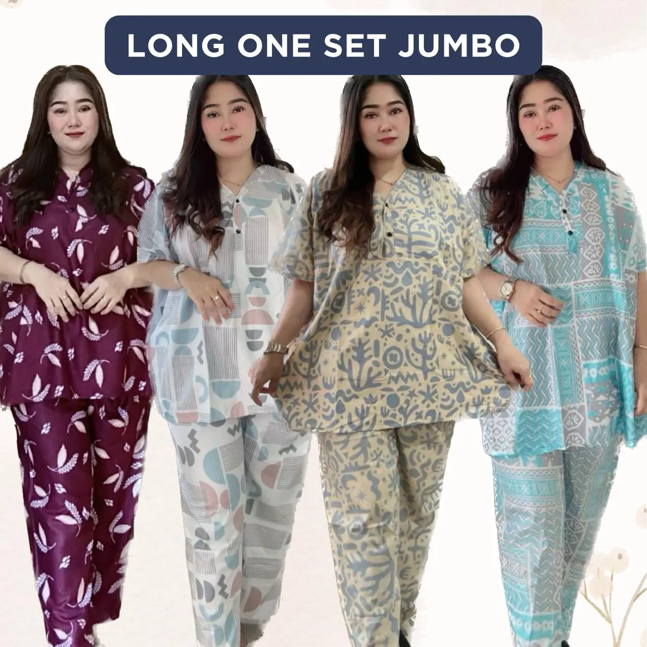 TERBARU LONG ONE SET JUMBO KANCING BUSUI FRIENDLY WANITA RAYON PREMIUM JUMBO Baju Celana Setelan Motif Nyaman Panjang Kerja Lembut
