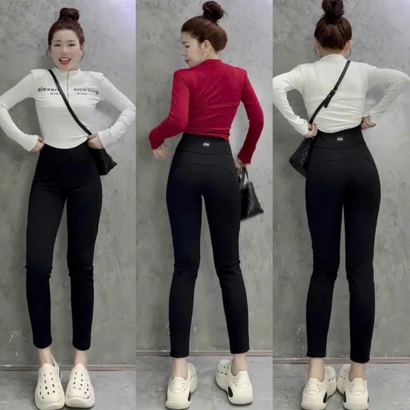 [Big size] Quần Legging Nữ Chất Vải Umi Dày Dặn Mềm Co Giãn 4 Chiều nâng Hông Cạp Cao Bản To Gen Bụng