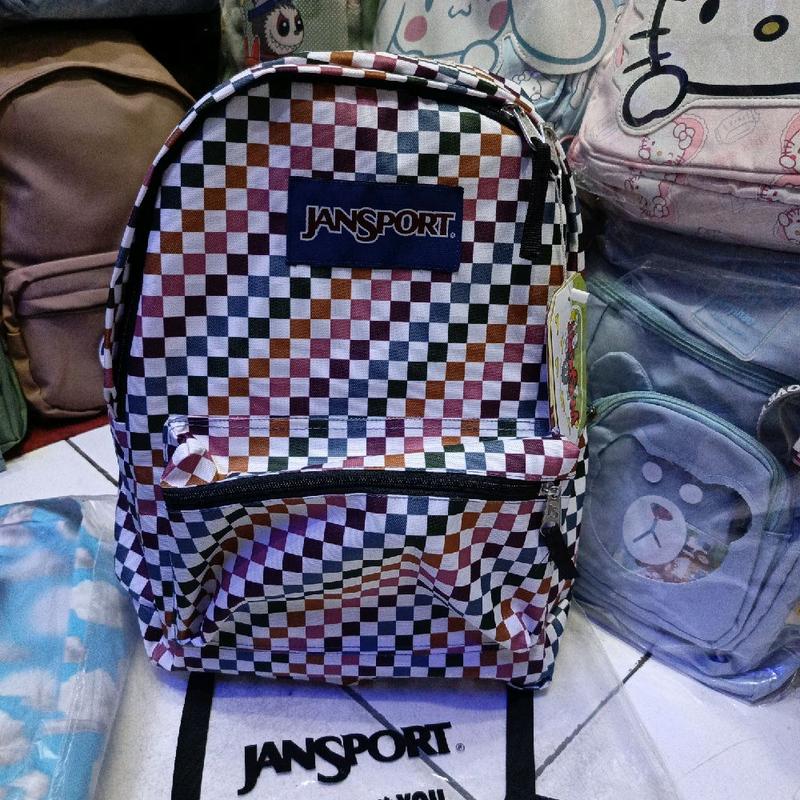ransel JANSPORT sleting js motif catur 0