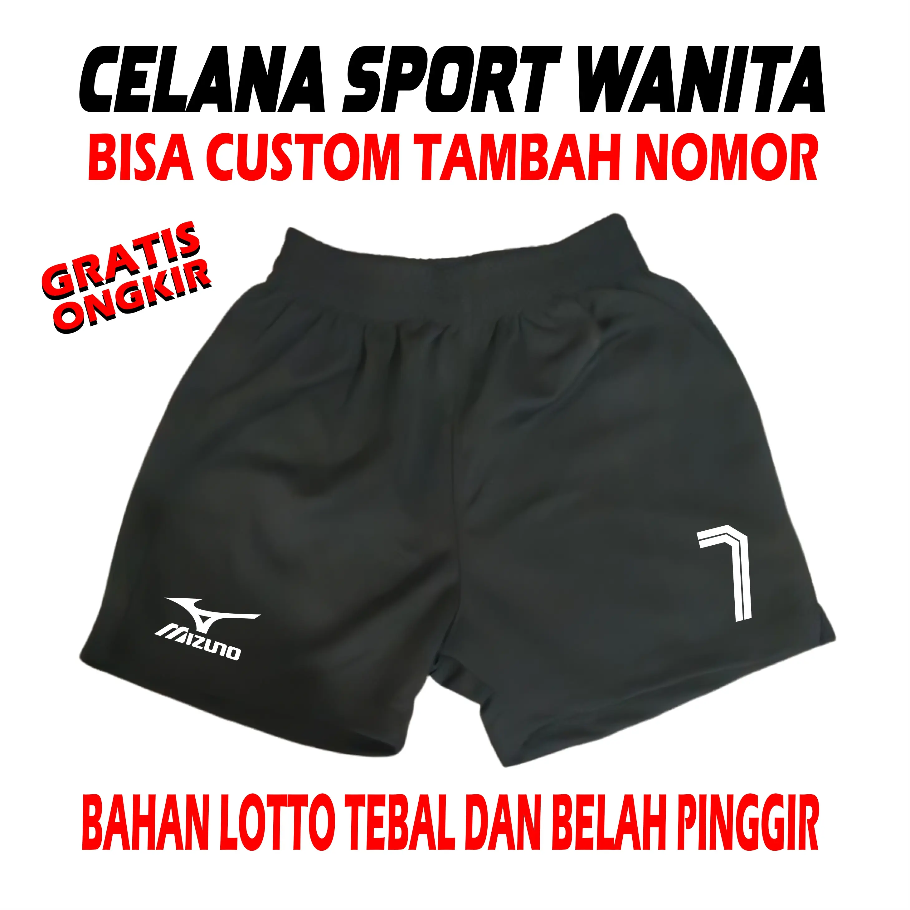 Celana Kolor Sport Olahraga Voli Wanita Model Belah Pinggir Bisa Tambah Nomor Sablon Print DTF