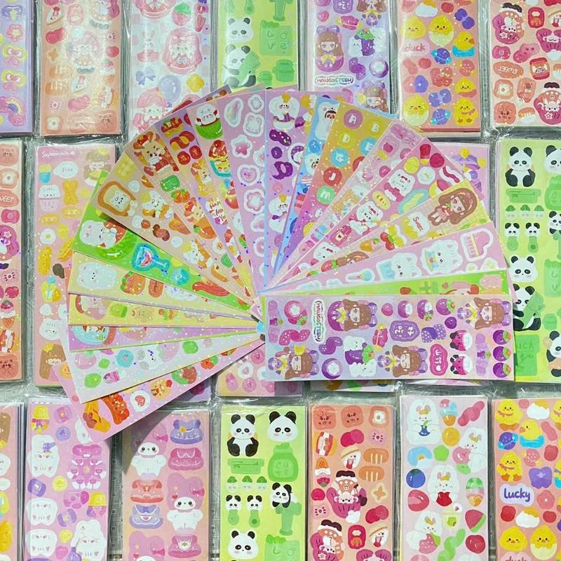 Miếng dán sticker trang trí sổ 12x4cm trang trí điện thoại lấp lánh - DIY Làm album thủ công & In dập