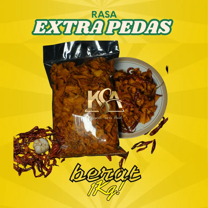 1kG keripik kriwil pedas LEVEL 10 EXTRA PEDAS Daun Jeruk Food Snacks Cemilan Kering Kerupuk snack jadul 1
