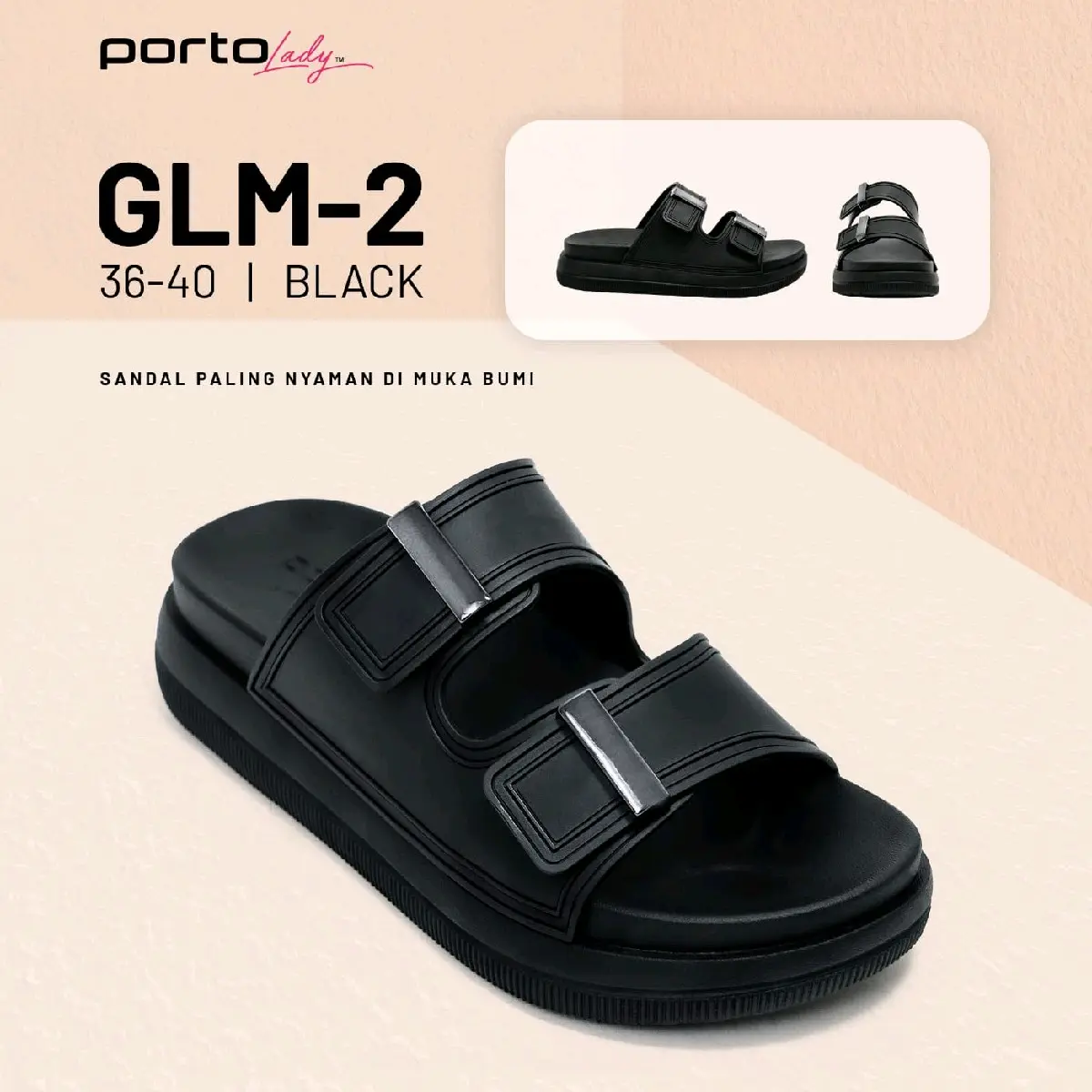 Sandal Porto Lady GLM -Sandal selop cewek terbaru - Sandal slop wanita dewasa - Sandal cewek terbaru - sandal wedges cewek dewasa