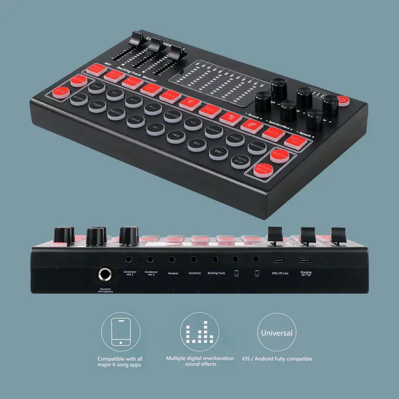 Soundcard Mixer USB Kartu Suara DSP Chip dengan Efek Khusus untuk Live Broadcast - M9 - Hitam Laptop Audio 1