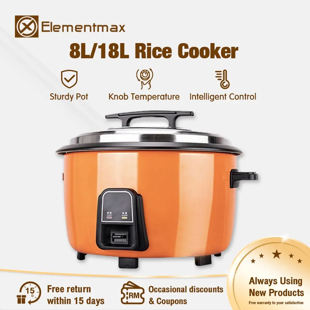 Ready Stock 8/18L Commercial Non Stick Electric Rice Cooke Canteen Rice cooker