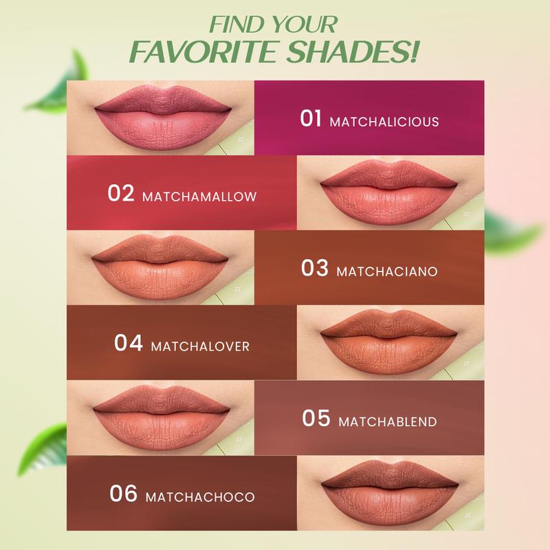 Product Introduction of Hanasui Mattedorable Lip Cream Matcha Latte Edition - Lip Cream Double Mouisturizing With Vitamin E Pigmented Velvet Finish & Non - Transferable 3