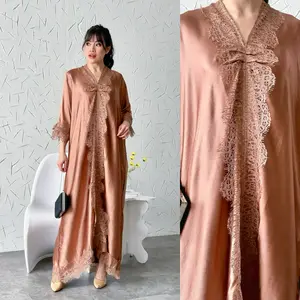 NOV - Kaftan Akira Cradenza Silk Mewah Elegan Dress Kondangan Gamis Renda Panjang Baju Raya Muslim Wanita