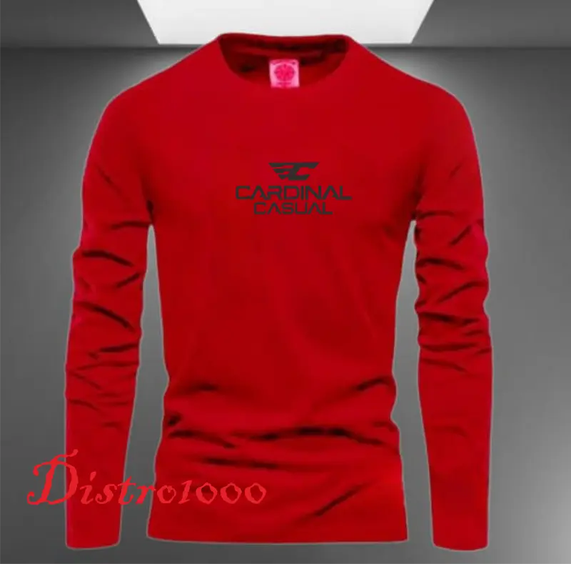 PROMO COD ( BAHAN TEBAL )  Kaos Distro 100% COTTON Kaos pria I Wanita Lengan Panjang[C4RD1N4L C4SU4L]  prin BLAK  Premium 5