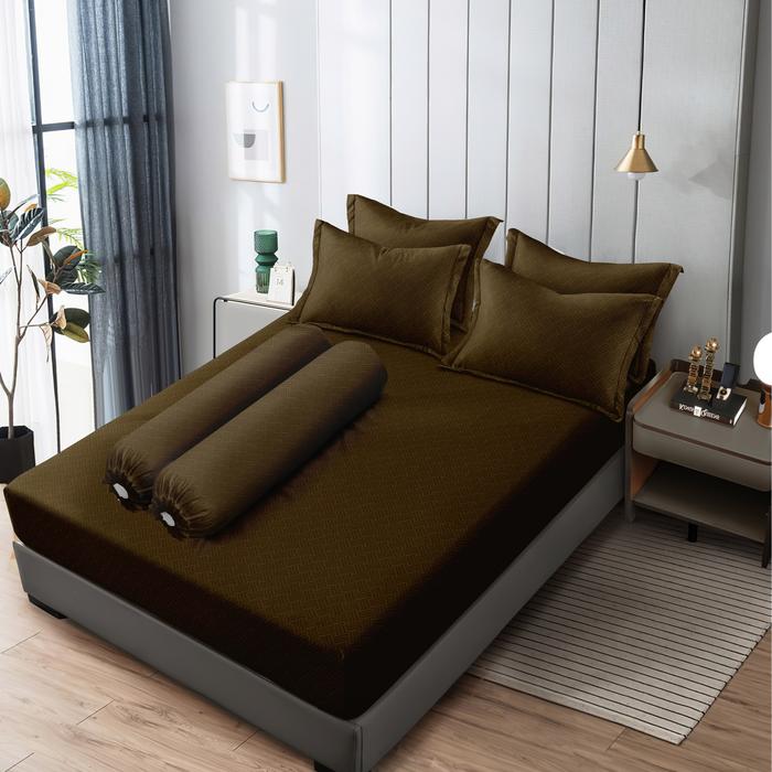 Gambar Vallery Quincy - Sprei King 180x200 Tinggi 30Cm Bantal 2 Emboss "Live" - Coffe dari Lady Rose Sprei Kab. Bandung 4 Tokopedia