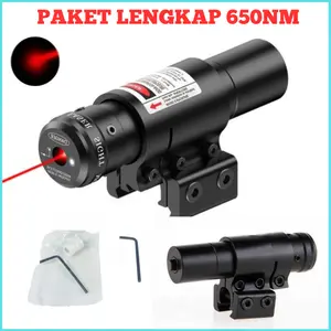 Penunjuk Laser Senapan Nyala Merah Scope Siang Malam Fullset Laser Scope Pointer Berburu Full Set