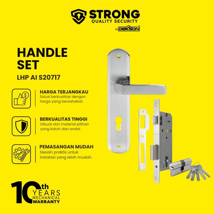 Gambar STRONG Handle Set Kunci Pintu Rumah Besar Lengkap Aluminium LHP AI S20717 SN CP 40x85 dari Strong Hardware Shop Kota Administrasi Jakarta Barat Tokopedia