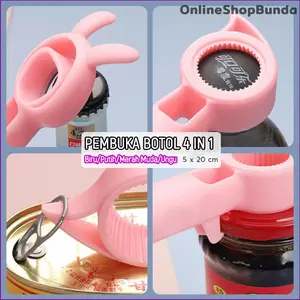 Multifungsi Kreatif Pembuka Botol 4 in 1 Dapat Membuka Minuman Bir Rumah Tangga Juice Cap Pembuka Telinga Kelinci Lucu