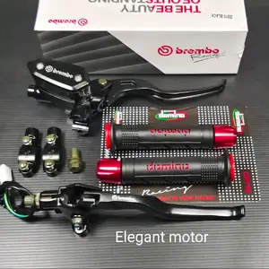 Paket Master Rem Tabung Tipe Oval Universal Motor + Handgrip Dominoo + Jalu Stang CNC - Foto