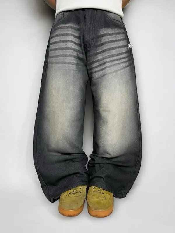 Bawwa Santai |Celana Baggy Jeans | Black Wash fading | NiCO Series | Celana Denim| Celana Gombrang | Loose pants | Baggy pants | celana skena