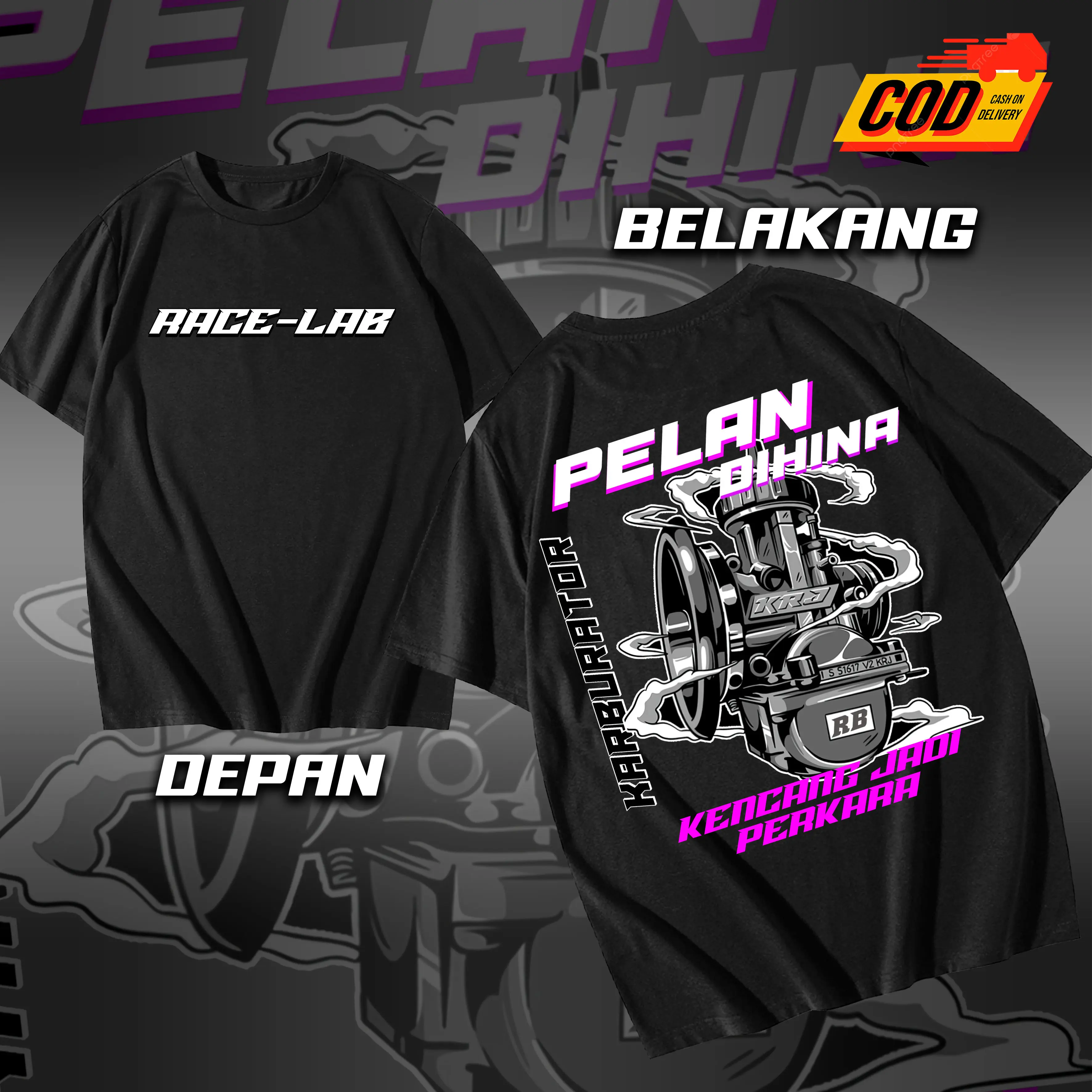 KAOS DISTRO RACING | KAOS "PELAN DIHINA KENCANG JADI PERKARA"  | BAJU RACE | 2 STROKE | 4 STROKE | KAOS MOTIF BALAP | DRAG | ghost.buster STEERING WHEELS STORE PILOTTER PROSTREET