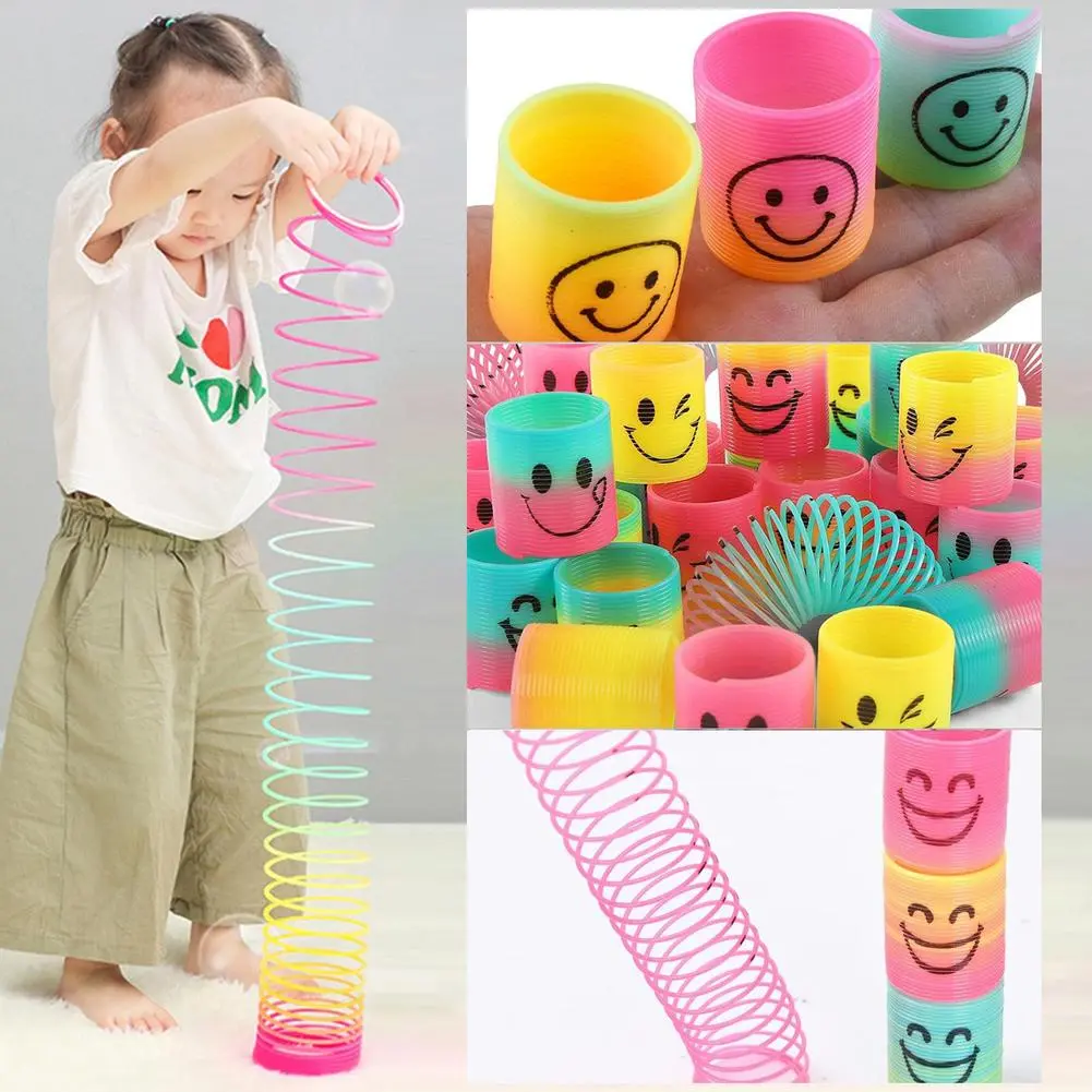 Đồ Chơi Lò Xo Cầu Vồng, Đồ Chơi Lò Xo Ma Thuật, Đồ Chơi Vòng Tròn Mặt Cười Co Giãn Quà Tặng Đồ Chơi Trẻ Em, 1 Cái