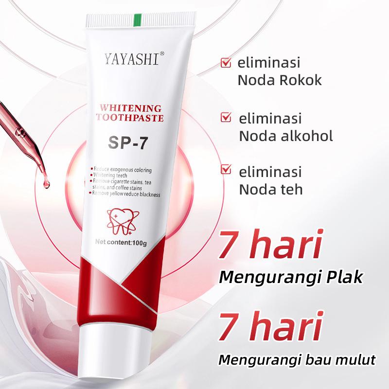 Pasta Gigi YAYASHI SP7 Pemutih Probiotik dan Penghilang Bau Mulut Natural Mint 100g - Mencerahkan Senyum dan Mencegah Kerusakan Gigi - Gusi, Penyegar 2