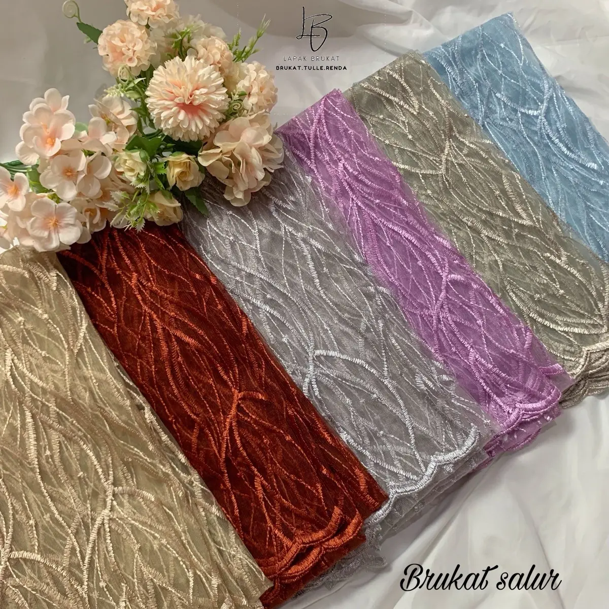 Kain kebaya brukat motif salur kebaya modern, bridesmaid, kondangan, kebaya wisuda