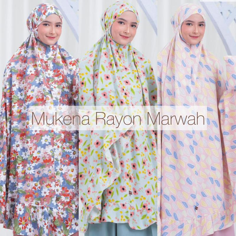 Mukena Rayon Premium Model 2in1 Ramadhan 2025 Bunga Katun Motif Dewasa Traveling Muslimah - Sajadah & Pouch Cantik - Panjang, Bawahan, Atasan 6