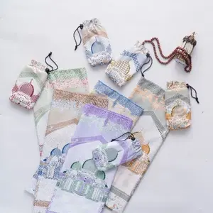 Sajadah Traveling Kemasan Praktis Bahan Halus - Muslim Motif Printing Pouch Mini