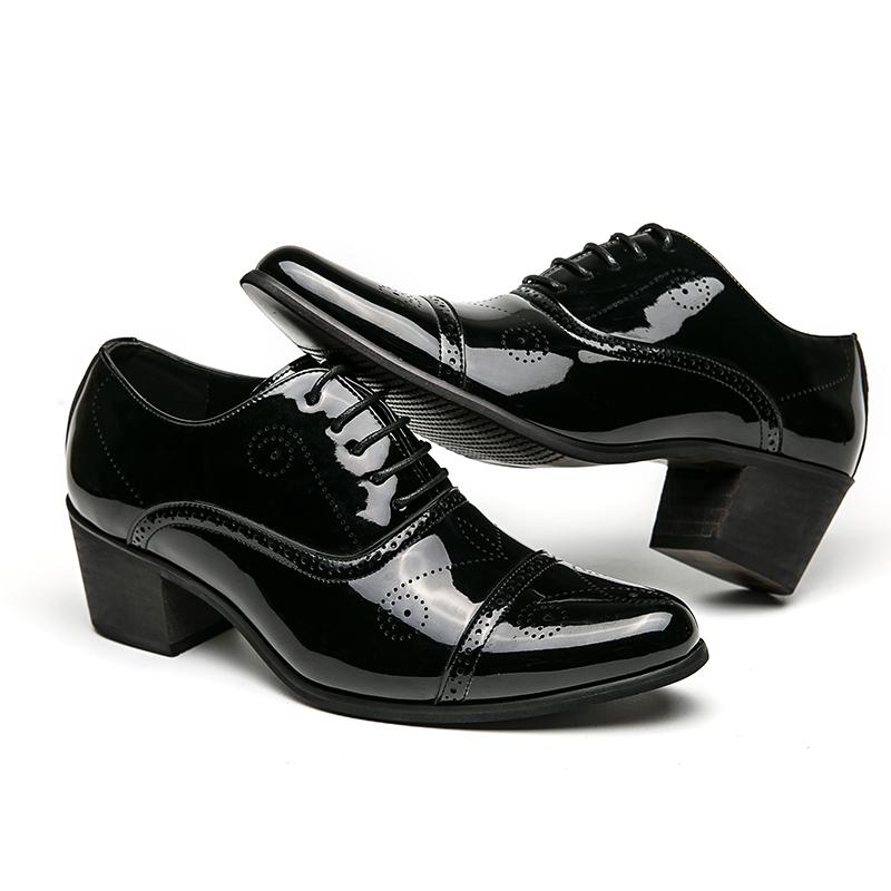 Giày Da, Giày Cao Gót, Dành Cho Nam Giới, Gót 6cm, Kiểu Brogue Mũi Nhọn, Thích Hợp Cho Đám Cưới, Công Việc Trang Trọng, Công Việc, Khiêu Vũ Jazz, Tăng Chiều Cao, Hàng Mới Về
