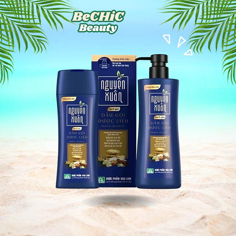 Dầu gội dược liệu Nguyên Xuân sạch gàu Xanh dương - Dành cho da đầu nhiều gàu ngứa nấm da đầu