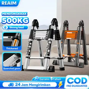 【Daya Tahan Beban Sangat Kuat】Tangga lipat teleskopik multifungsi 1.7/2.1/2.5/2.9 juta Portabel Tanggateleskopik tanpa siku Tangga lipat berbahanpaduan aluminium tangga portable tangga lipat teleskopik