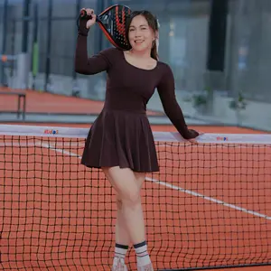 MOOTA Wasaka Jumpsuit Rok Sporty Wanita Lengan Panjang Backless Stretch Nyaman Modis Padel Tenis Golf - 216