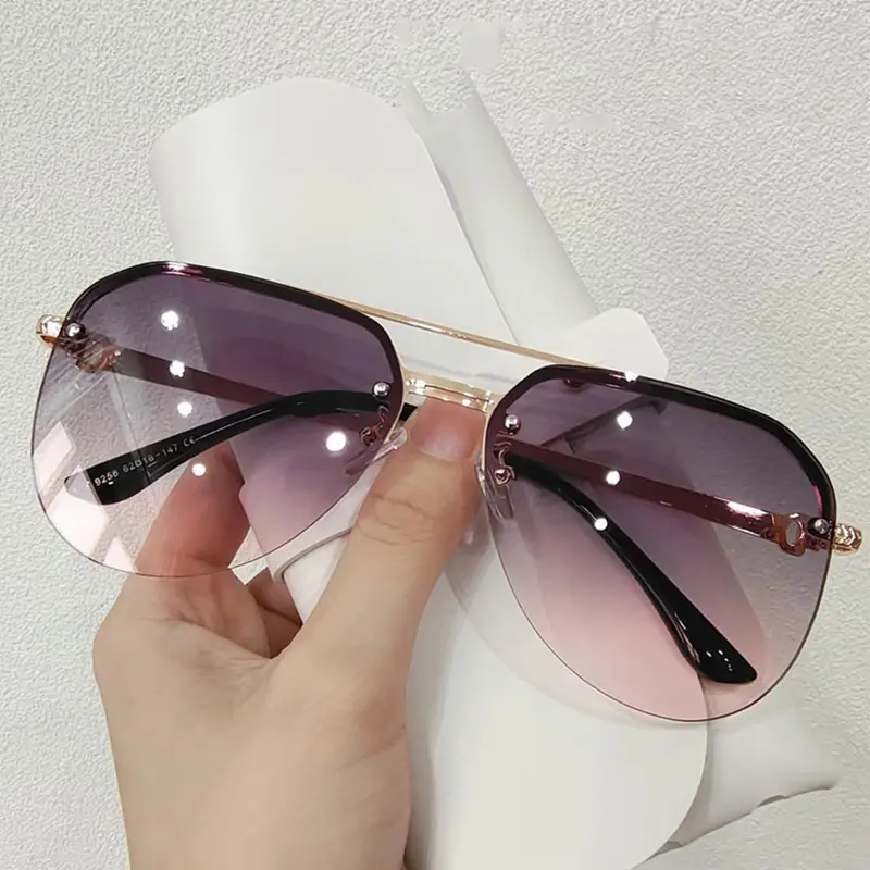Kính Râm Thời Trang Hàn Quốc, Phong Cách BREEZES, Dành Cho Phụ Nữ Và Nam Giới, Thích Hợp Cho Các Hoạt Động Mùa Hè, Đi Biển Và Đi Xe Máy, Gọng Kim Loại, Gọng Nửa, Kính Chống Nắng, Gọng Lớn 5