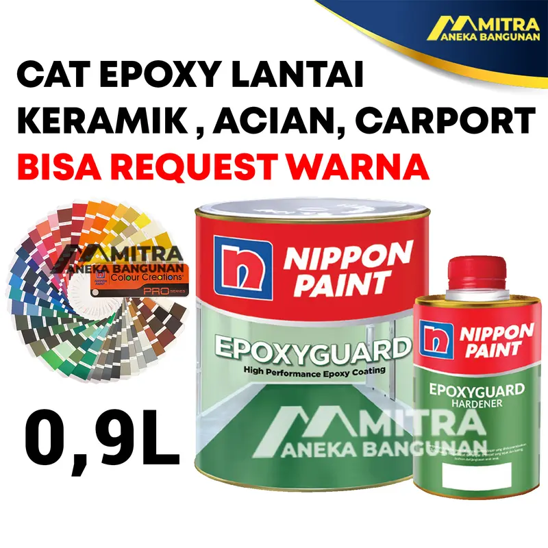 CAT EPOXY LANTAI CUSTOM WARNA TINTING 0,9 LITER  / EPOXY GUARD 2 KOMPONEN NIPPON PAINT 0