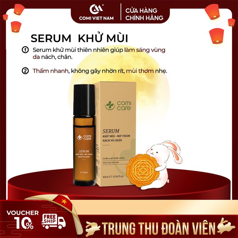 [COMI VIETNAM] Serum Khử Mùi Và Hỗ Trợ Giảm Thâm Nách Comi Lọ (10ml). Nam, Nữ Đều Dùng Được, Khử Mùi Hôi